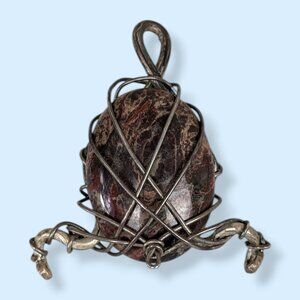 V. Brecciated Jasper Wire Wrap Pendant